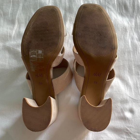 H&M Beige / Pale Pink Strappy Heeled Sandals - Picture 6 of 8